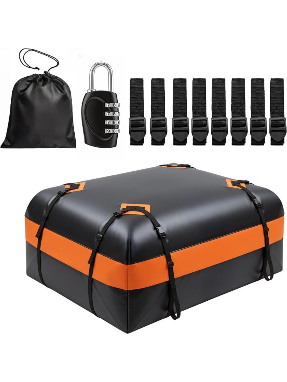 Waterproof 15 Cu Ft Rooftop Cargo Carrier Bag - Heavy Duty Soft Shell Luggage